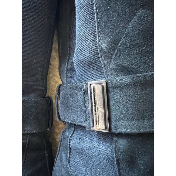 Aquatalia Giada Black Suede Leather Tall Zip Up Riding Boots Women's Size 8.5 - Picture 12 of 16